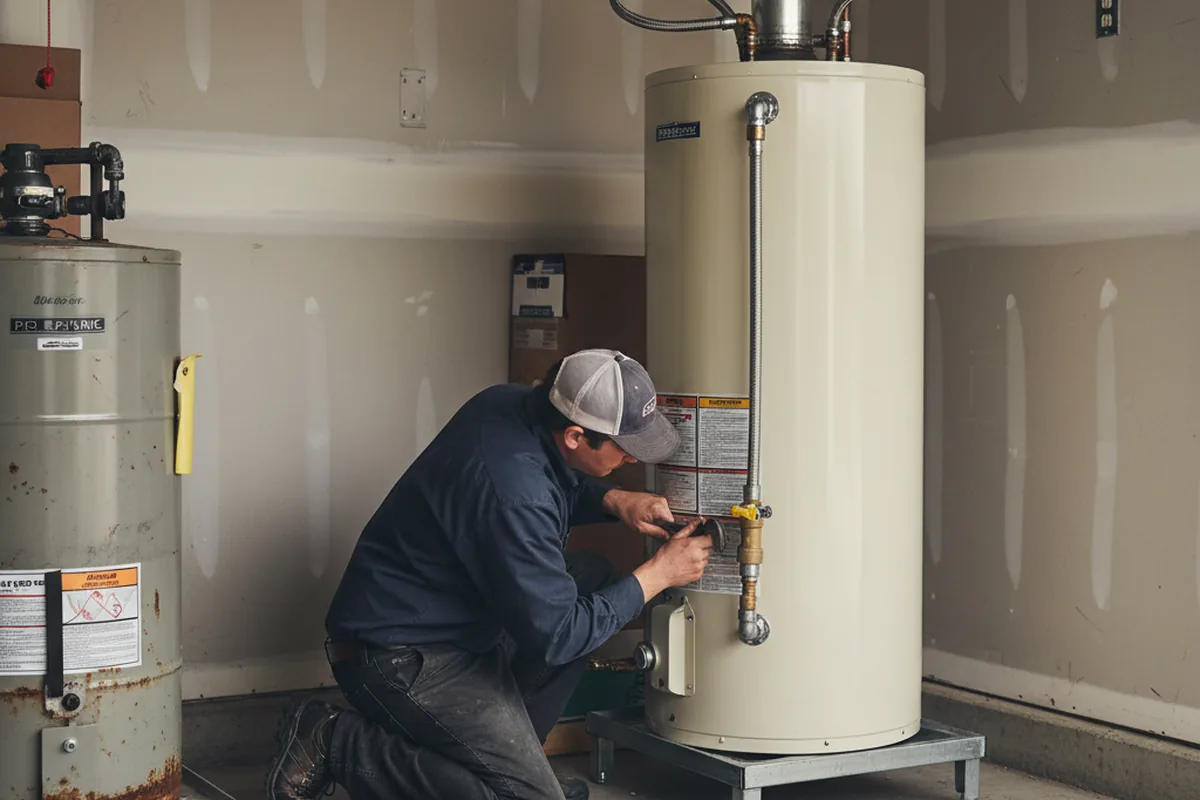 Water heater and shutoff valve replacement in Johnston